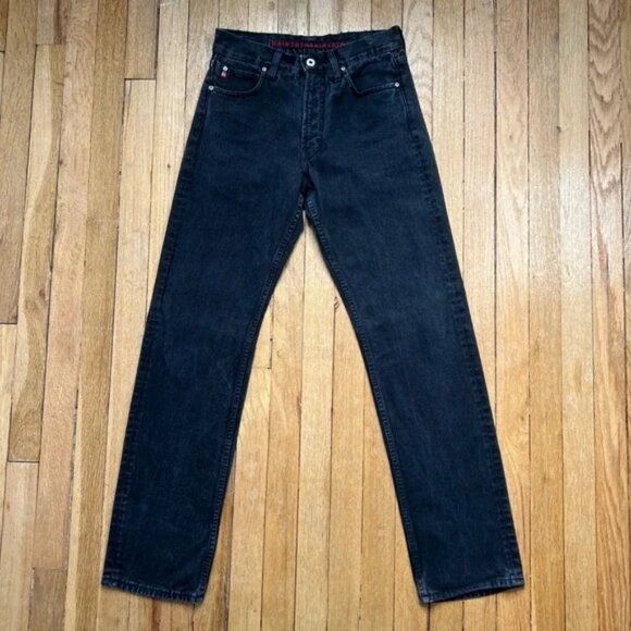 90s Vintage MISS SIXTY Black Denim Jeans Straight Leg High Waist Women's Size 30 - Picture 1 of 11